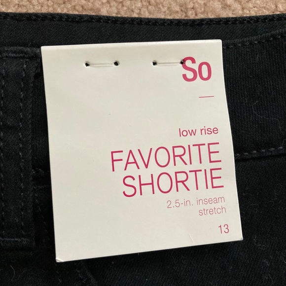 NWT SO juniors black shorts - Picture 3 of 3